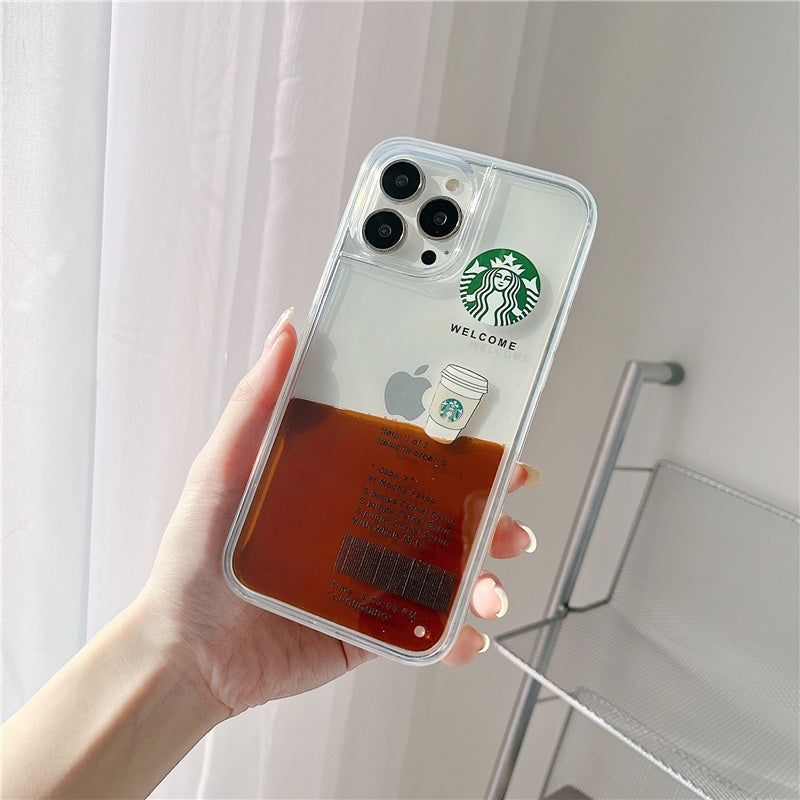 iPhone 15 Series StarBucks Liquid Coffee Floating Cup Case Cover – Beatrangi