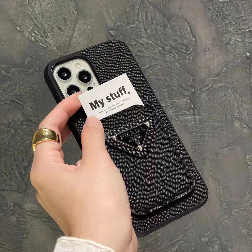 iPhone Luxury Brand Prada Card Holder Leather Case Cover – Beatrangi