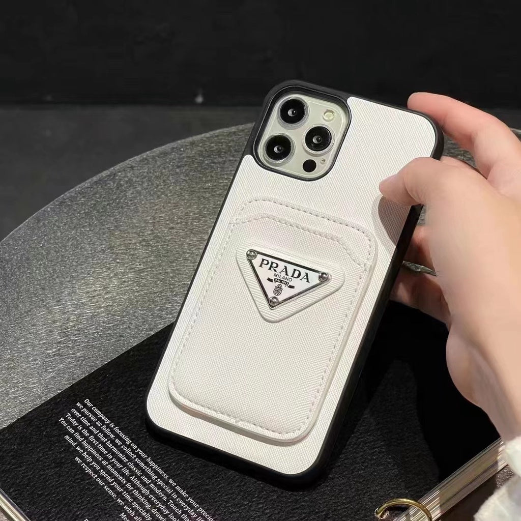 iPhone Luxury Brand Prada Card Holder Leather Case Cover – Beatrangi