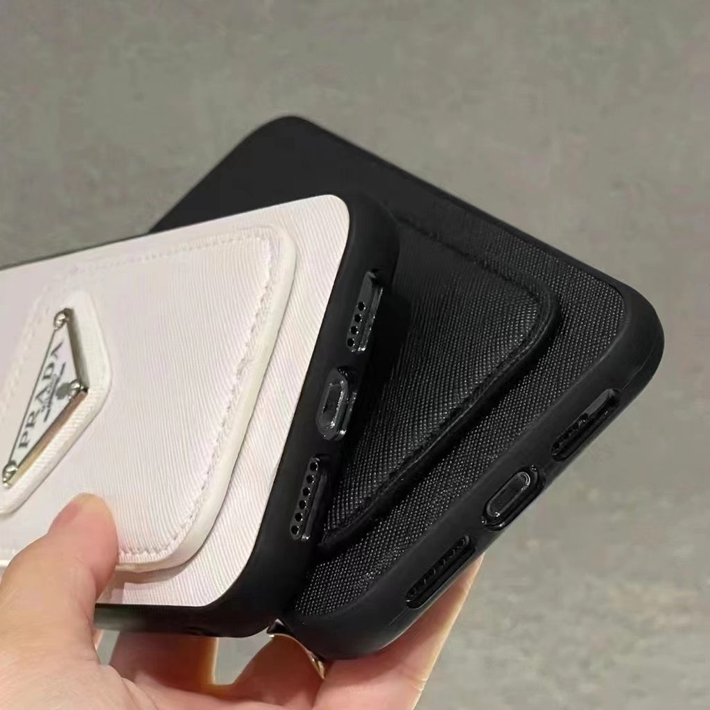 iPhone Luxury Brand Prada Card Holder Leather Case Cover – Beatrangi